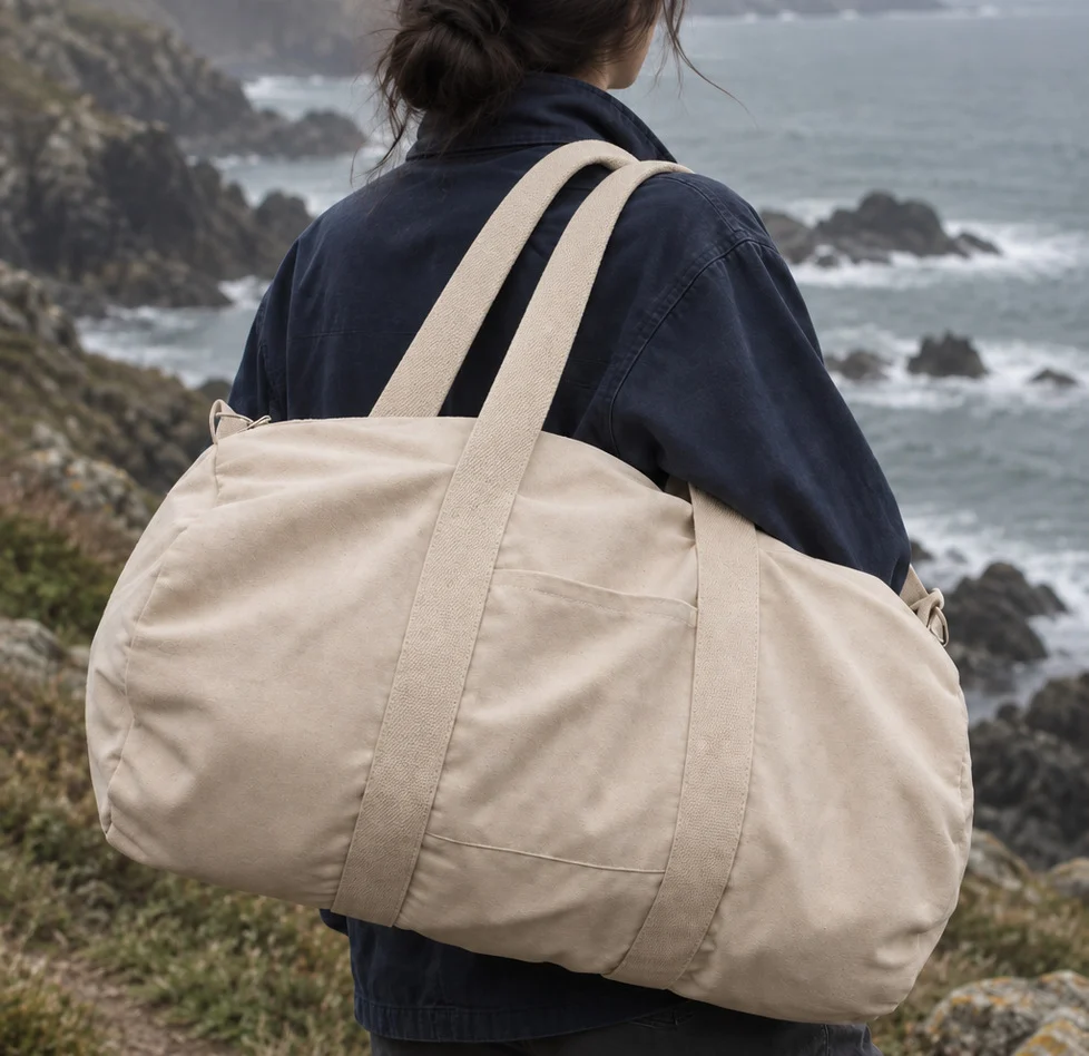 Sac en cuir porté