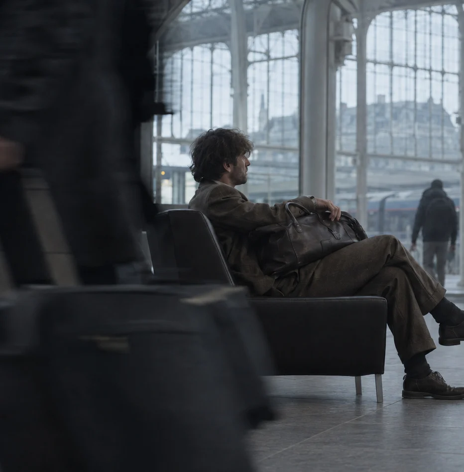 Sac en cuir dans un contexte de voyage