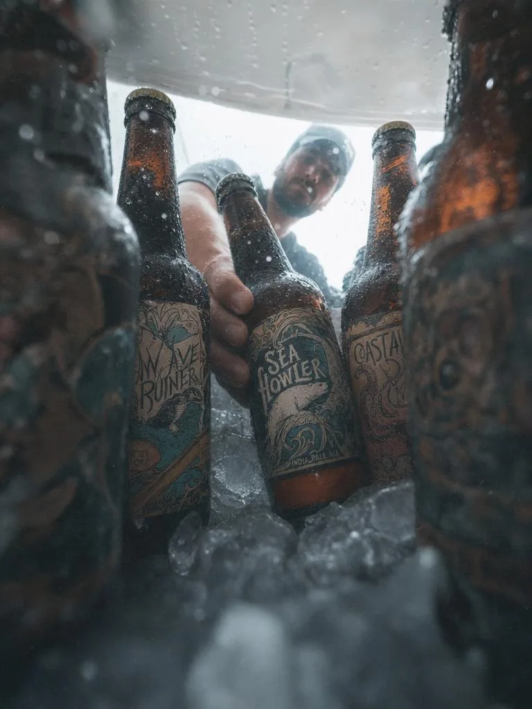 Bouteilles de bière saisies dans une glacière